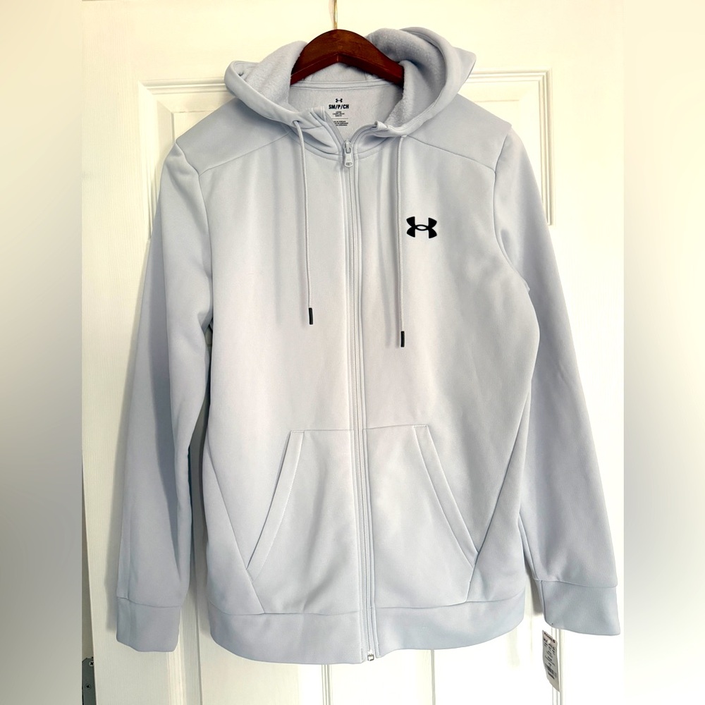 NWT women’s Under Armour zip up hoodie in light blue, small